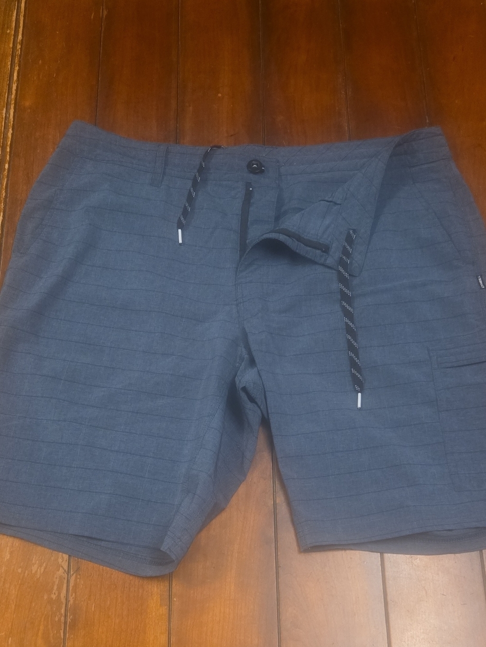 O'Neill Navy Textured Waistband Shorts with Logo
